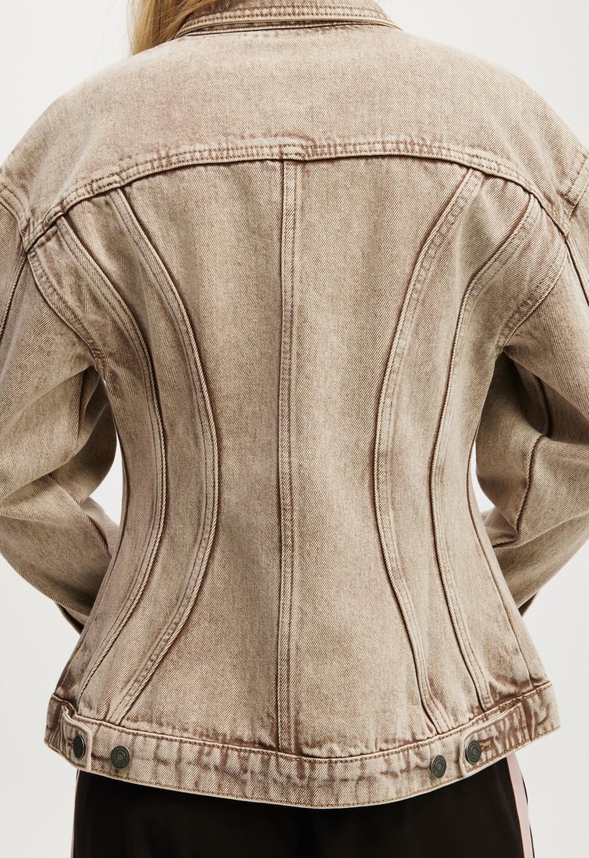 Cotton On - Drew cinched jacket - brown stonewash