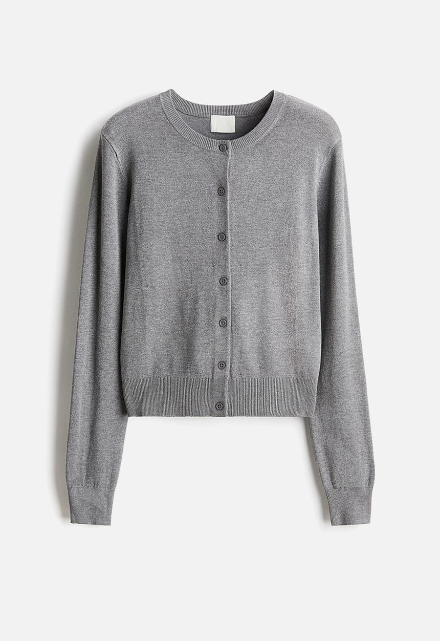 H&M - Fine-knit cardigan - grey marl