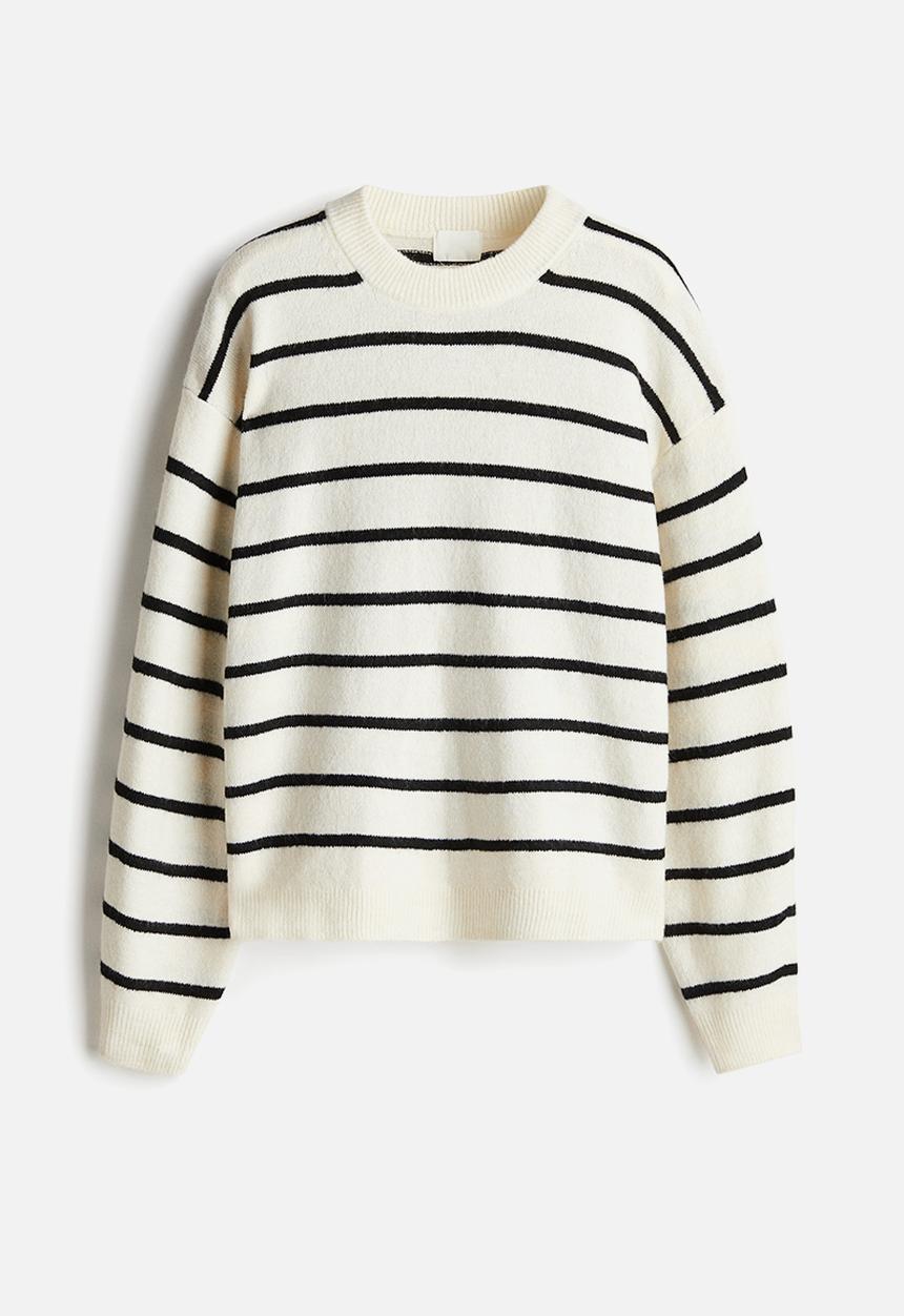 H&M - Knitted jumper - cream striped