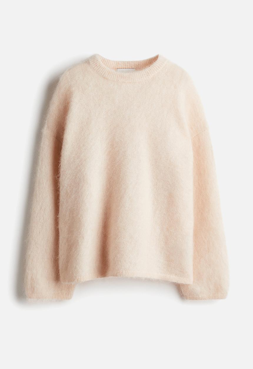 H&M - Oversized mohair-blend jumper - light apricot