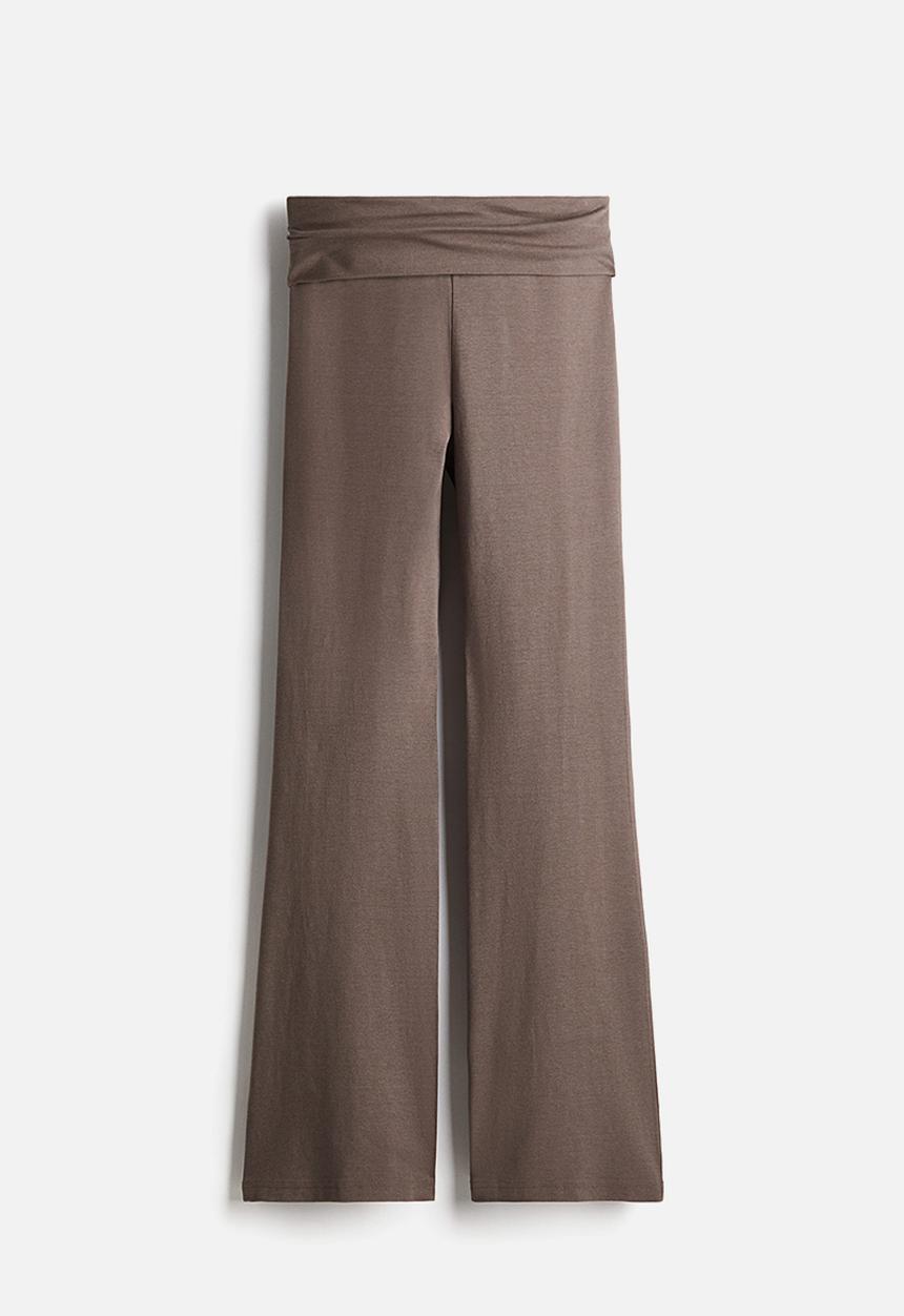 H&M - Flared jersey trousers - dark greige