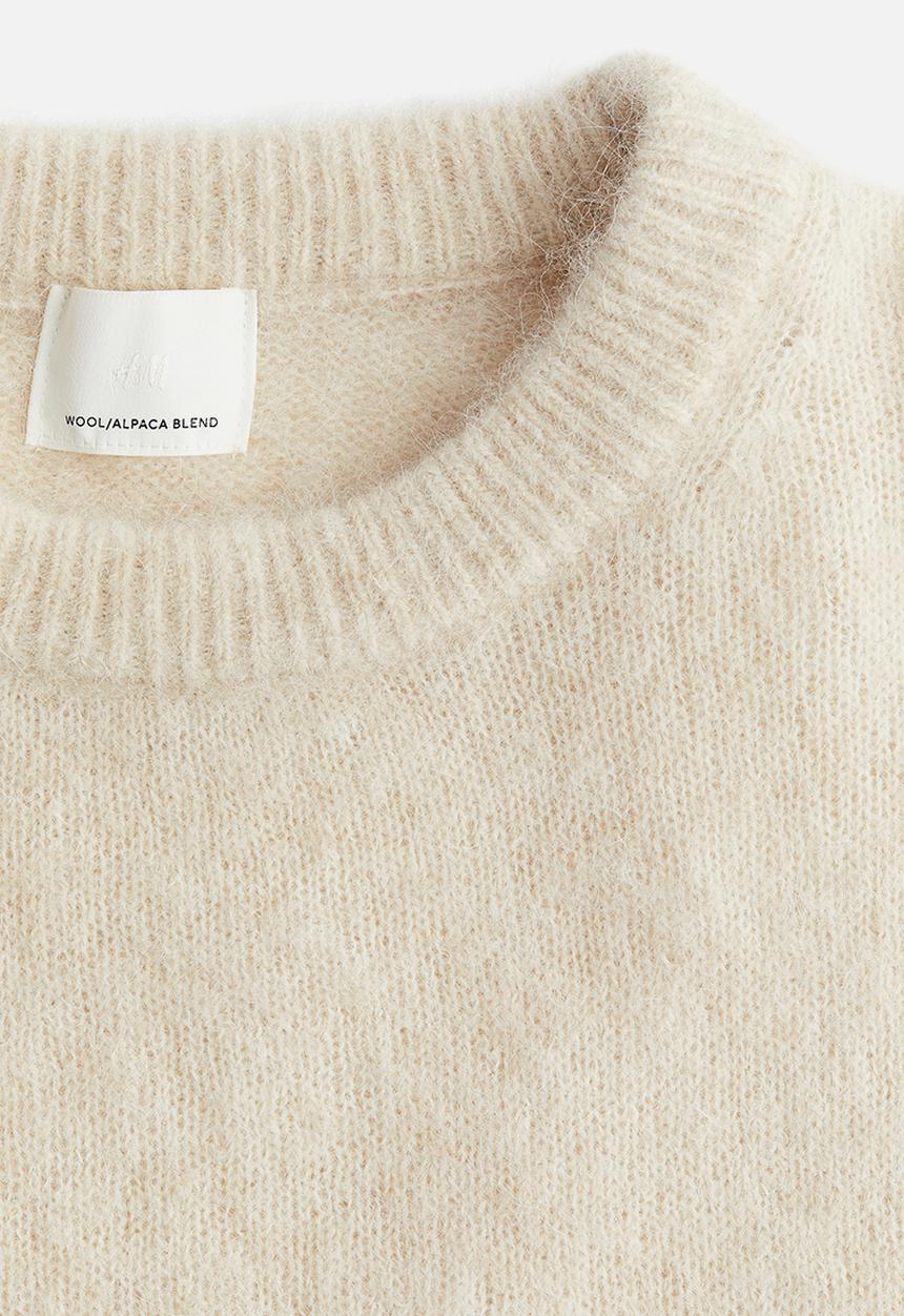 H&M - Oversized alpaca-blend jumper - light beige