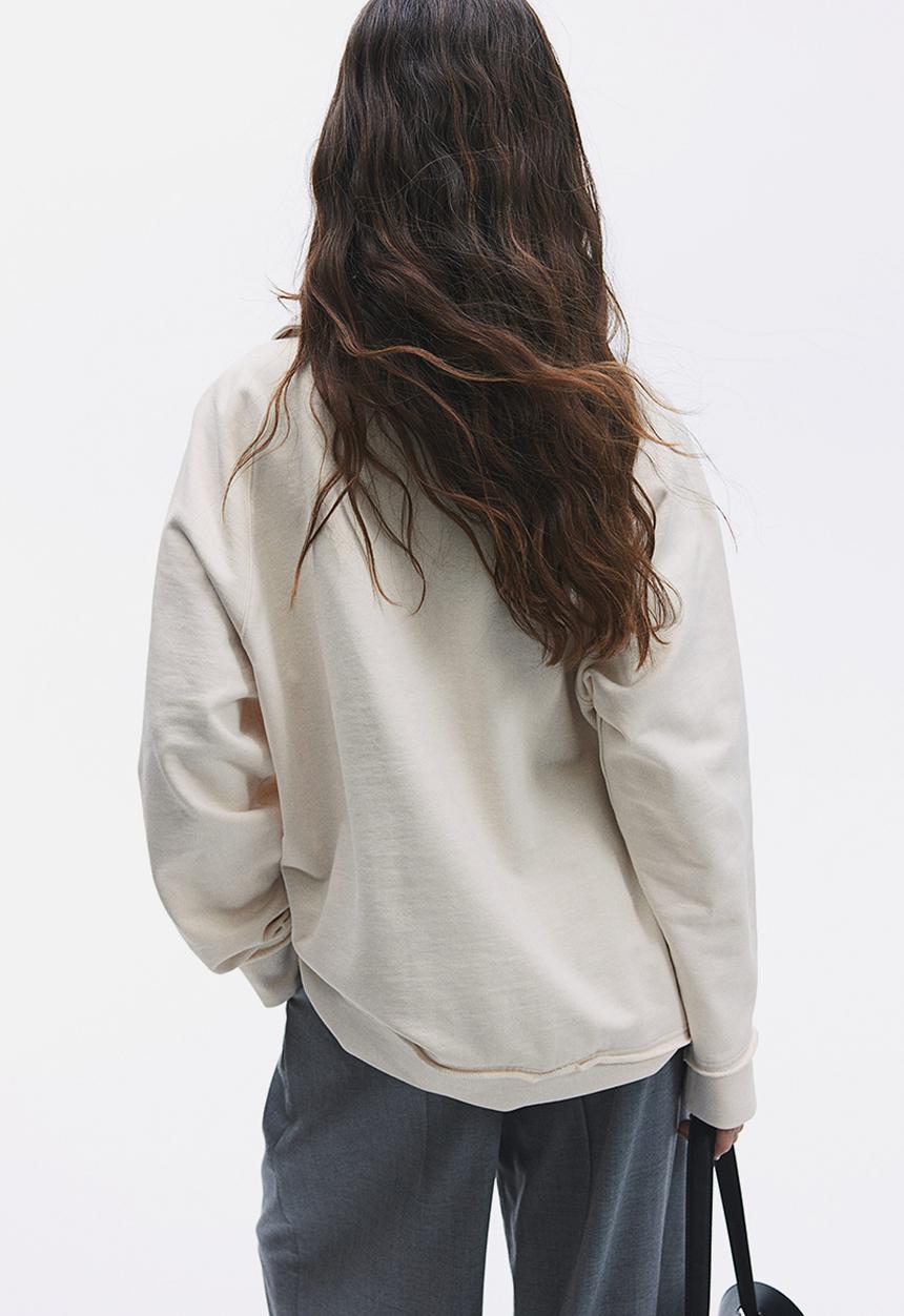 H&M - Collared sweatshirt - cream
