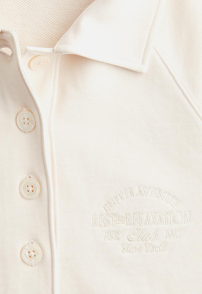 H&M - Collared sweatshirt - cream