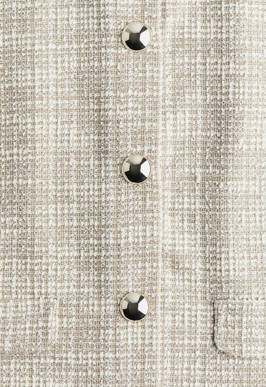 H&M - Shoulder-pad cardigan - light beige marl