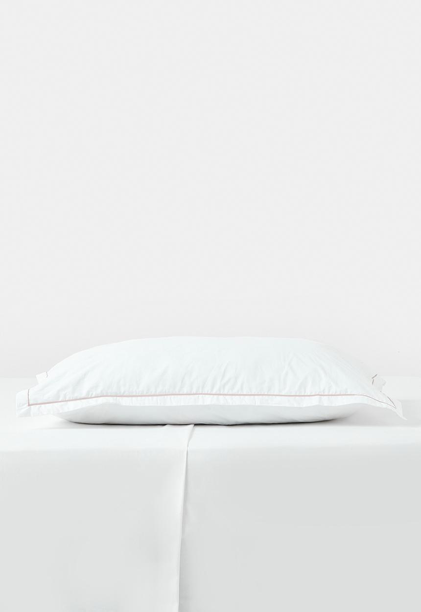 Sixth Floor - Oxford Satin Stitch King pillow case - white & natural