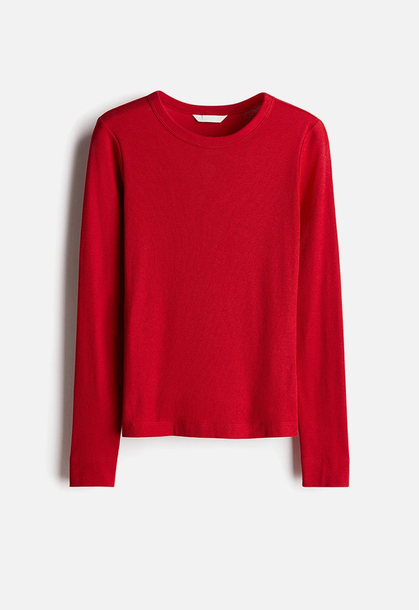 H&M - Ribbed top - red