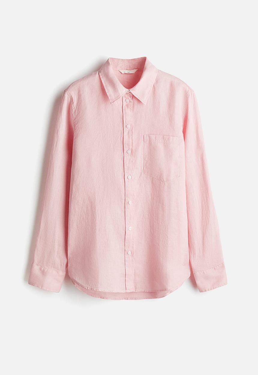 H&M - Linen shirt - light pink