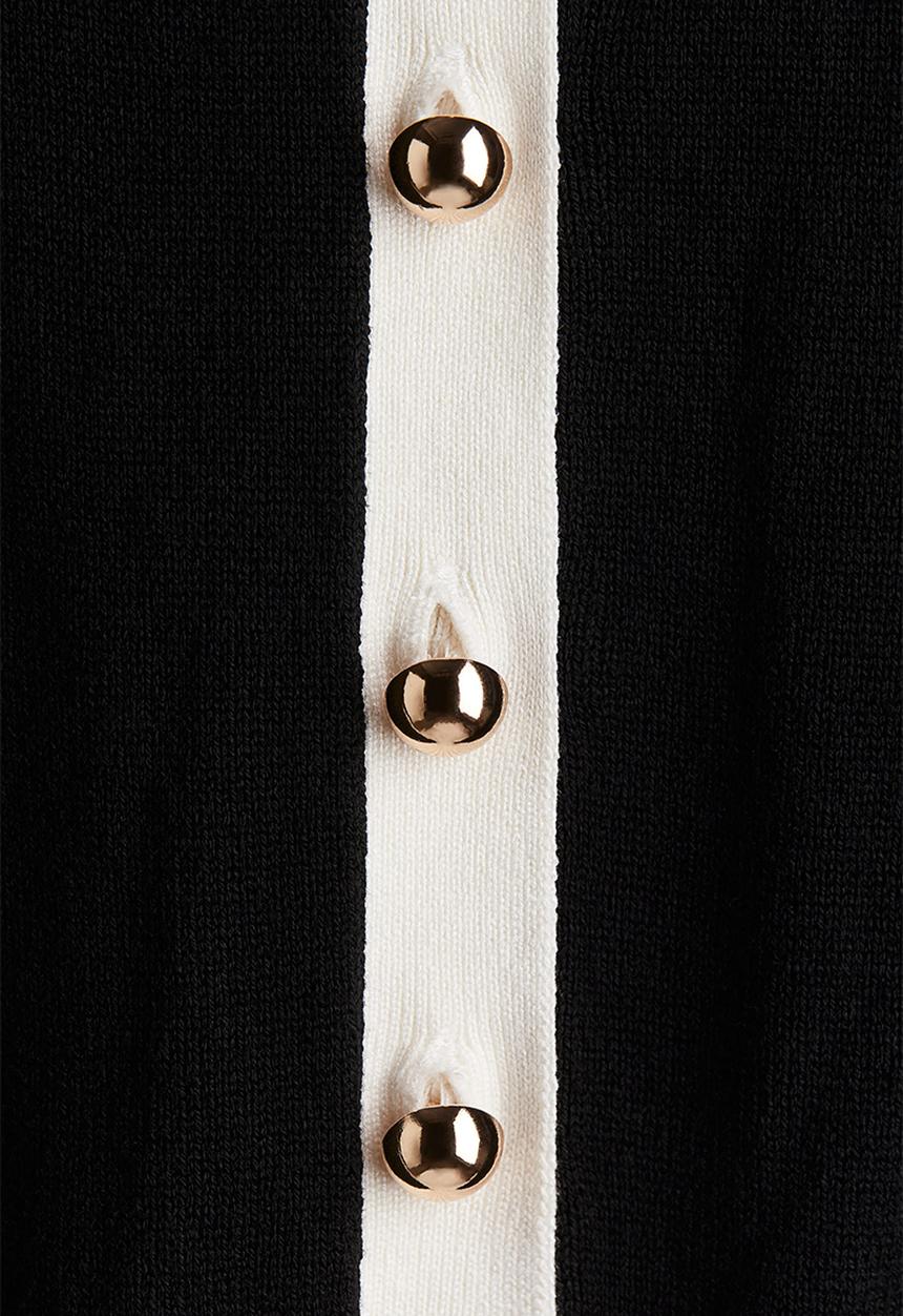 H&M - Knitted cardigan - black & cream