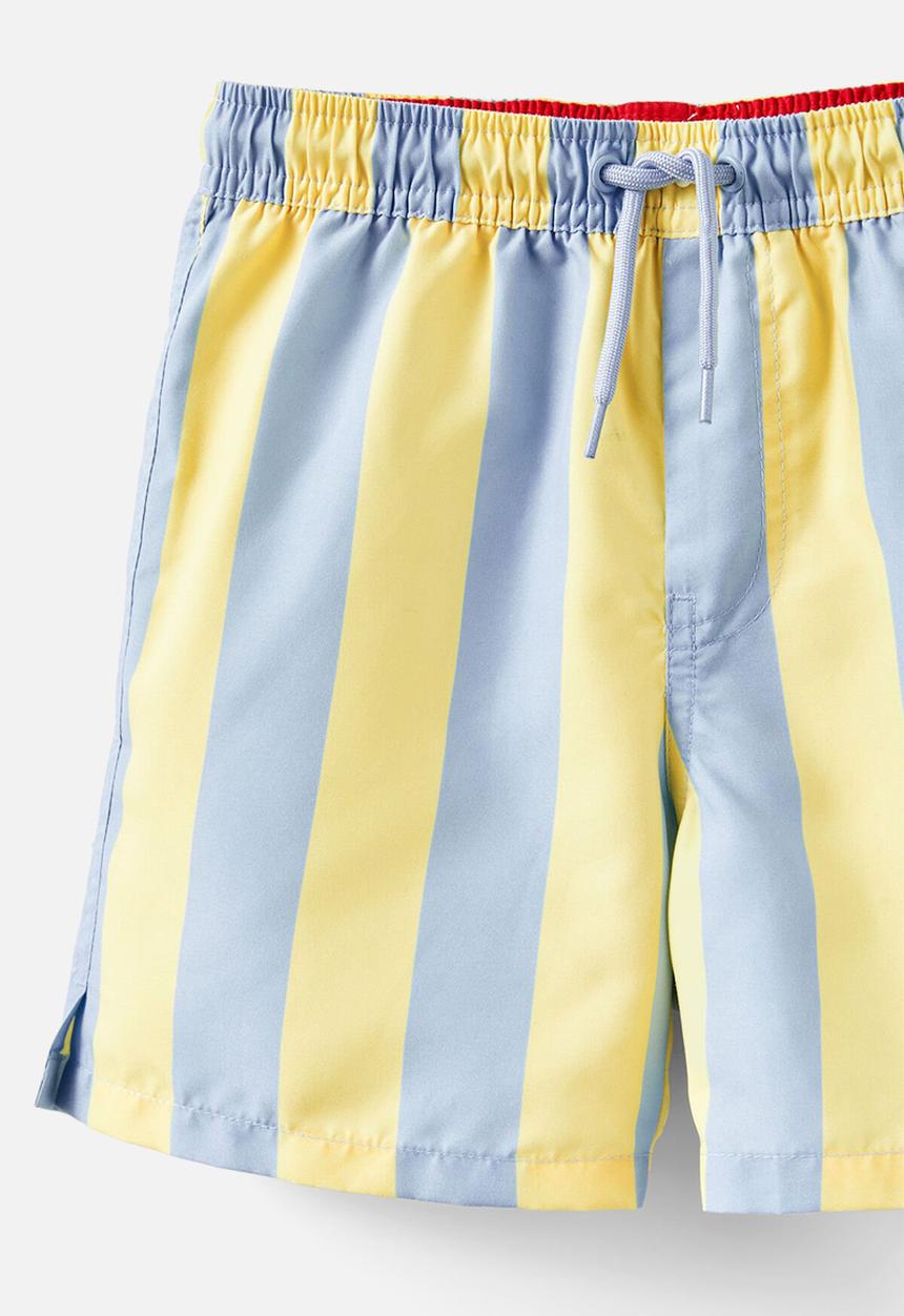 Cotton On - Bailey Board Short - Baby Yellow/Dawn Blue Vertical Stripe