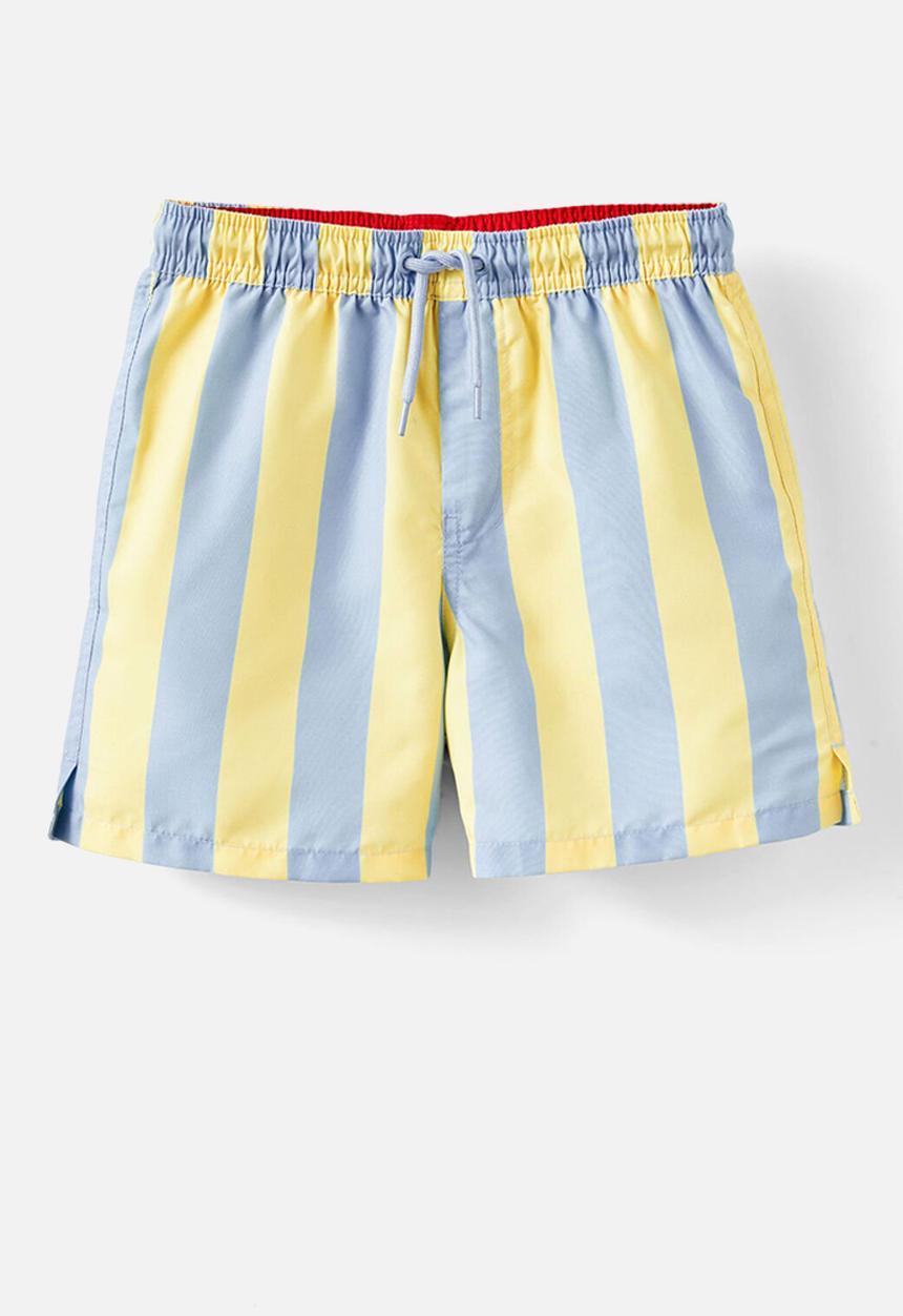 Cotton On - Bailey Board Short - Baby Yellow/Dawn Blue Vertical Stripe