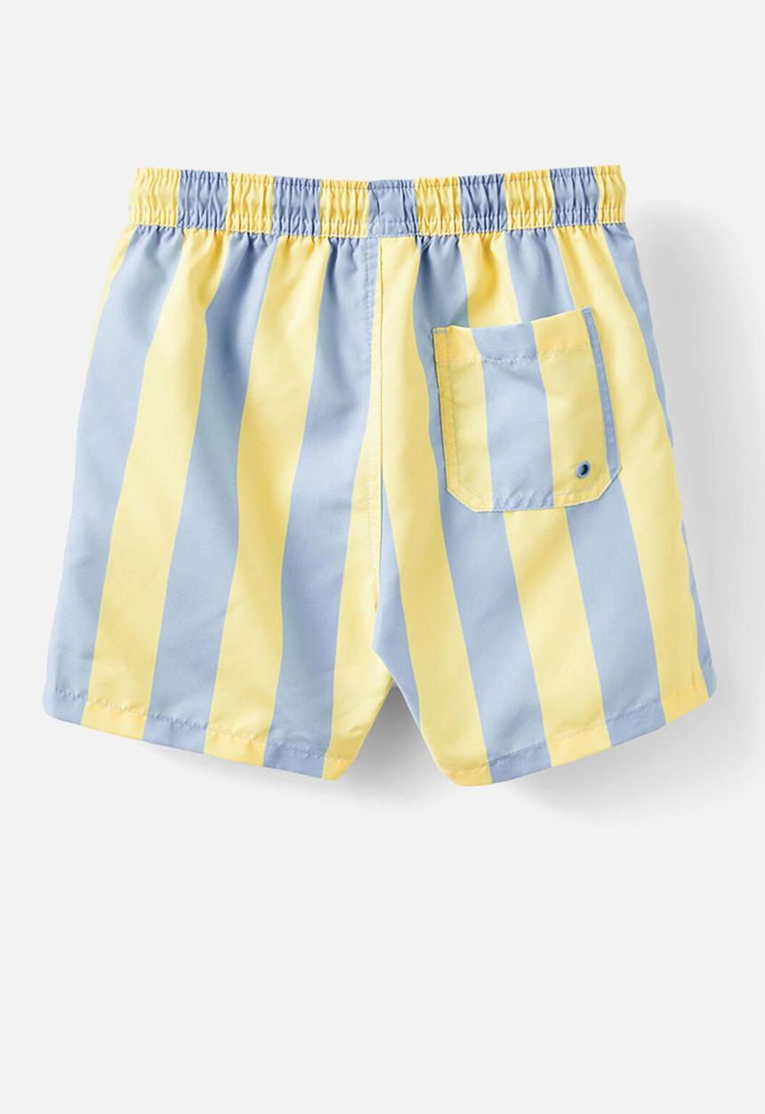 Cotton On - Bailey Board Short - Baby Yellow/Dawn Blue Vertical Stripe