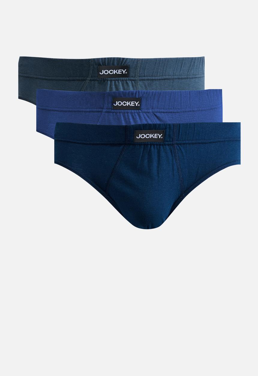 Jockey - 3 Pk Plain Fashion Brief - blue 