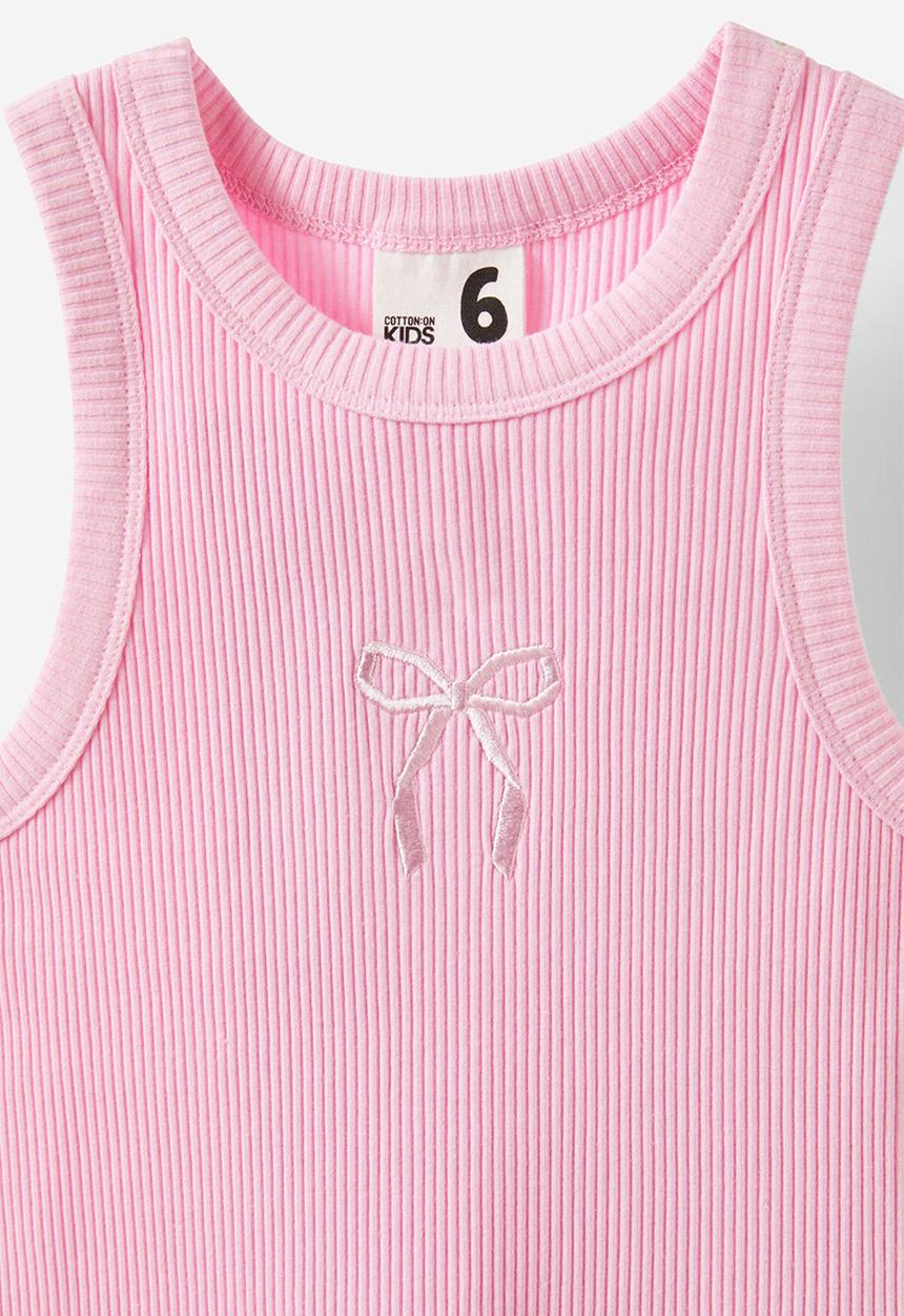 Cotton On - Eleanor tank - fairy pink/bow