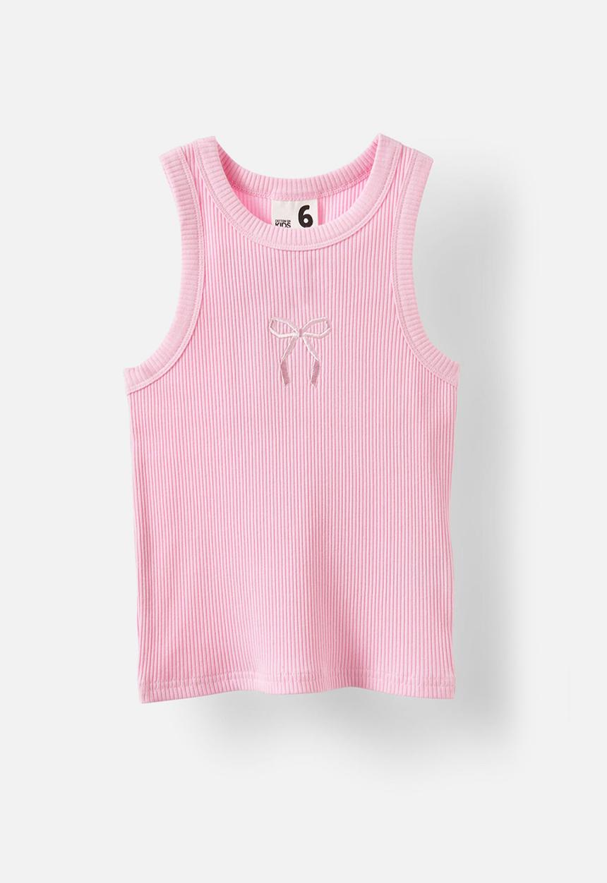 Cotton On - Eleanor tank - fairy pink/bow