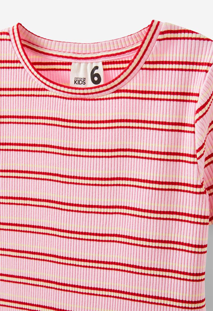 Cotton On - Raya baby tee - fairy pink/rainbow