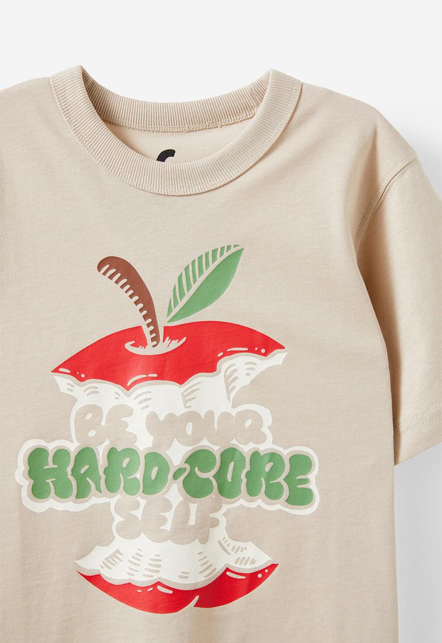 Cotton On - Jonny Short Sleeve Graphic Print Tee - Rainy Day/Be Your Hardcore Self