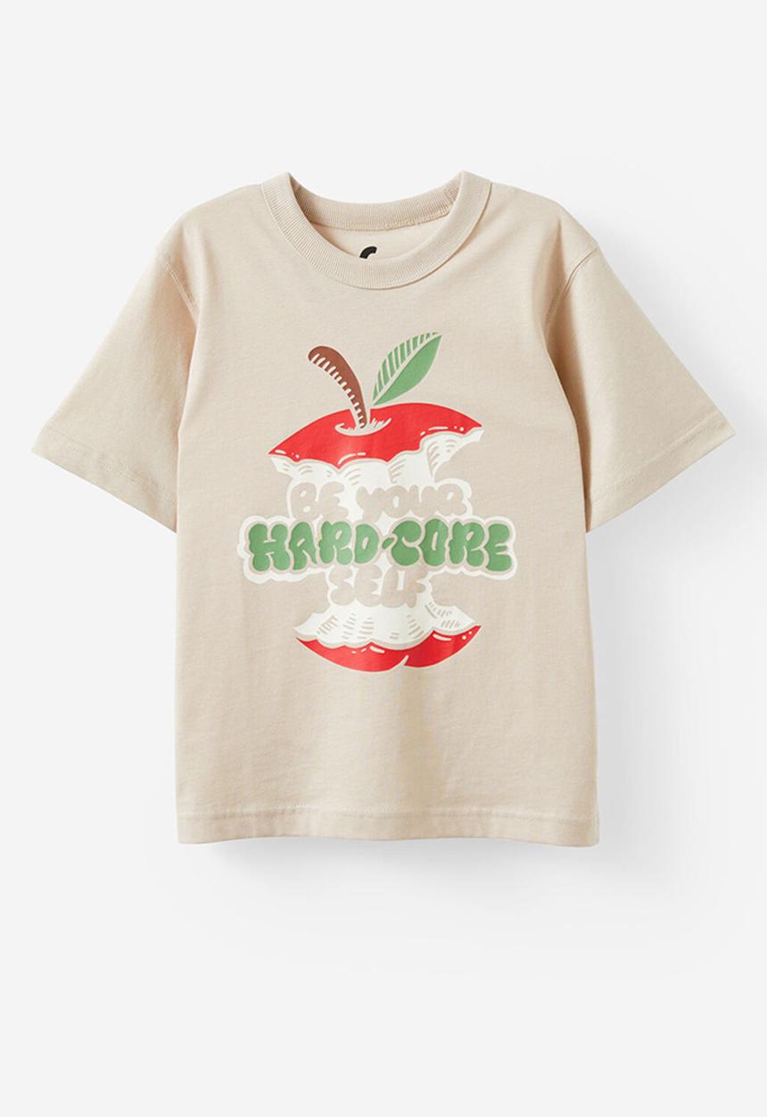 Cotton On - Jonny Short Sleeve Graphic Print Tee - Rainy Day/Be Your Hardcore Self