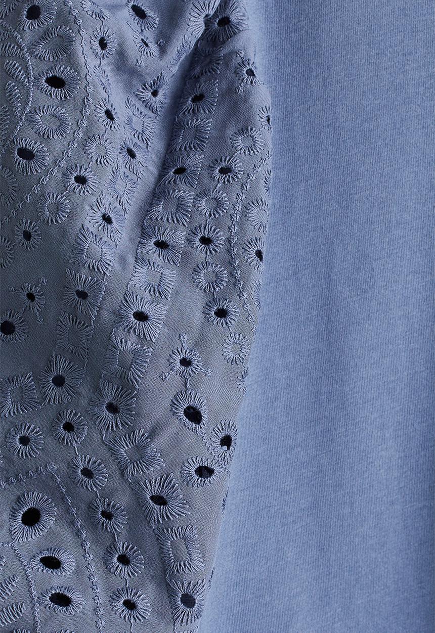 H&M - Balloon-sleeved top - dusty blue