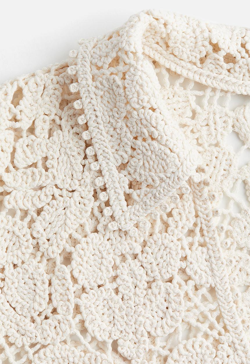 H&M - Crochet-look top - cream