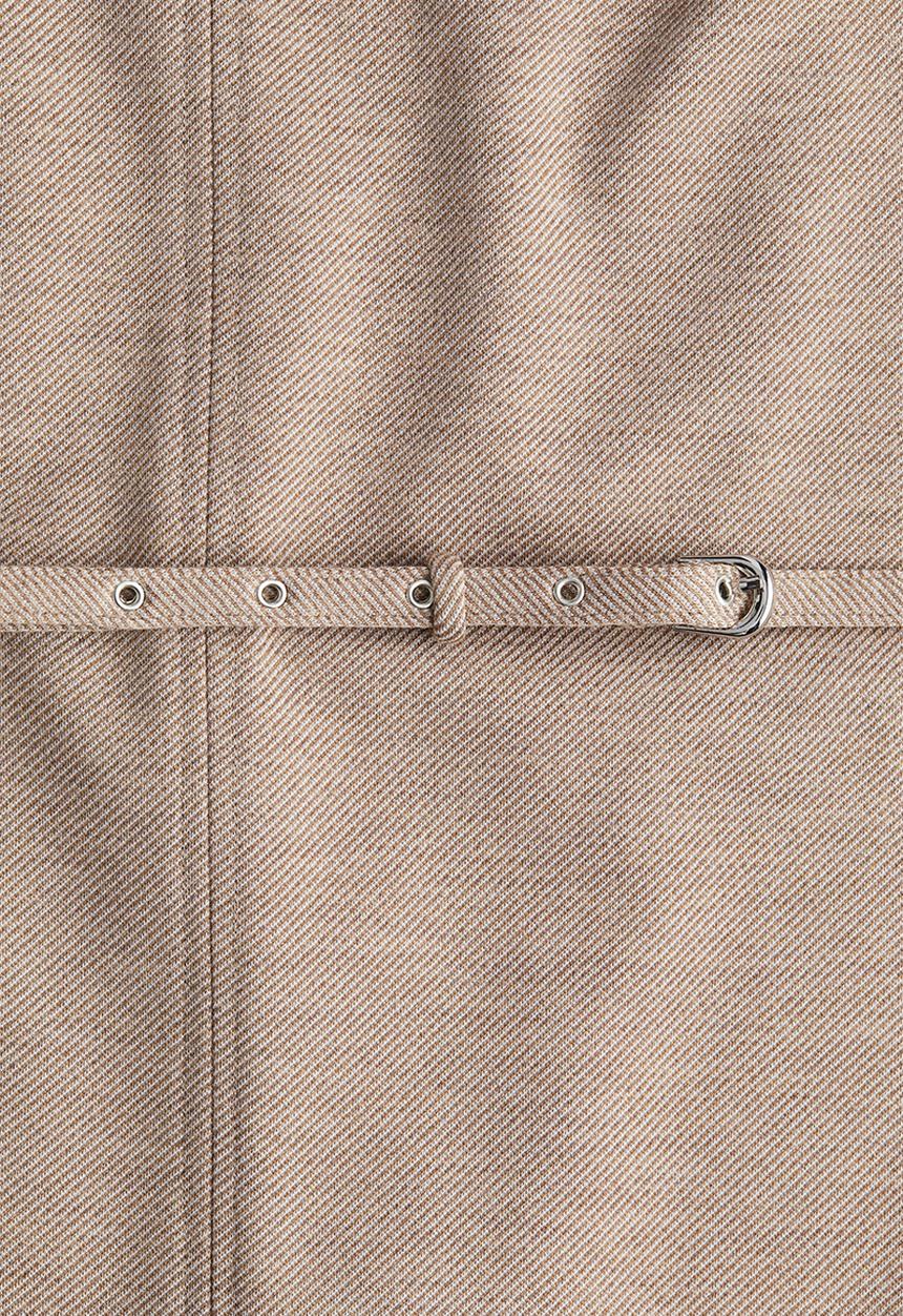 H&M - Belted cap-sleeved dress - beige