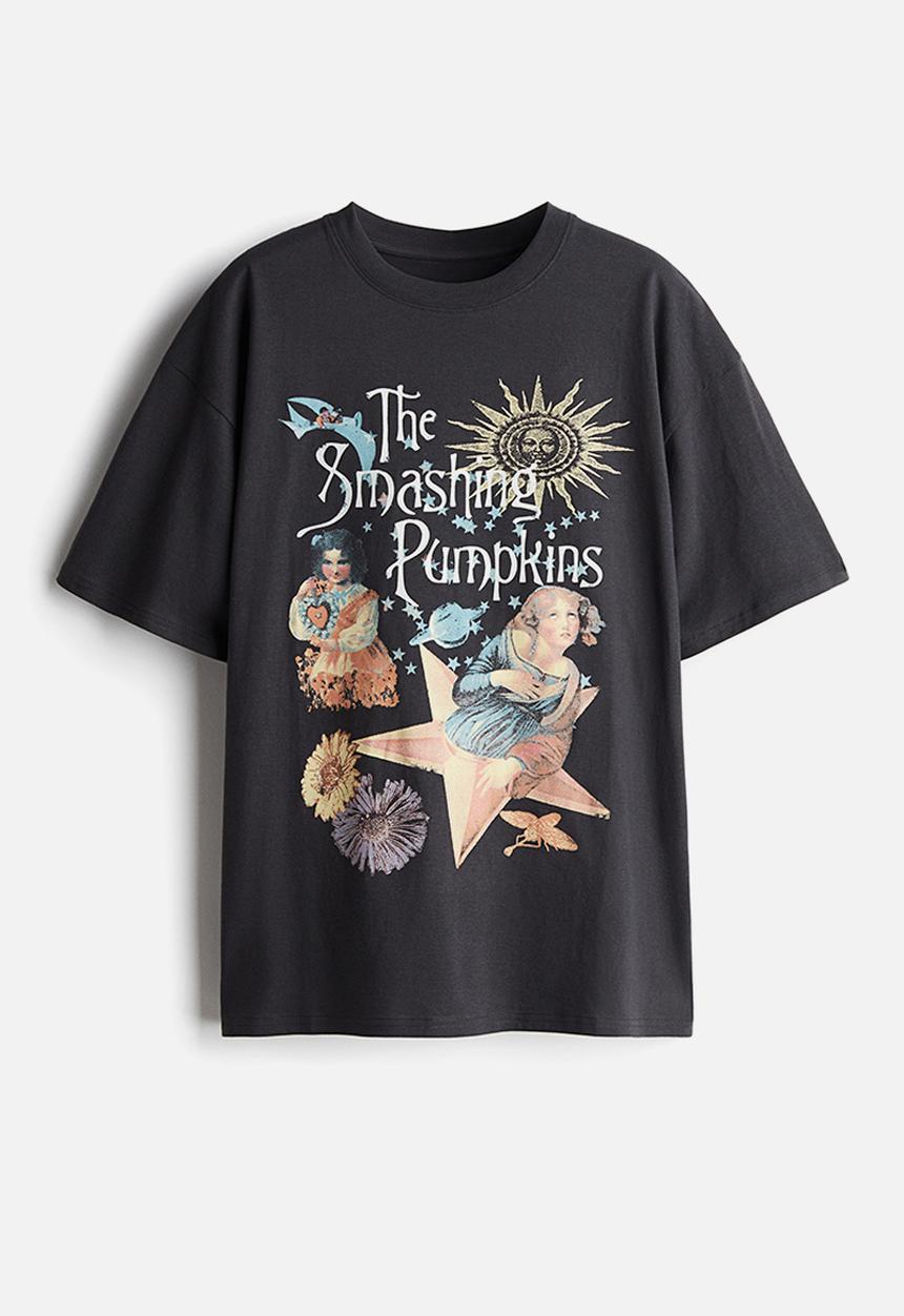 Oversized printed t-shirt - dark grey/the smashing pumpkins