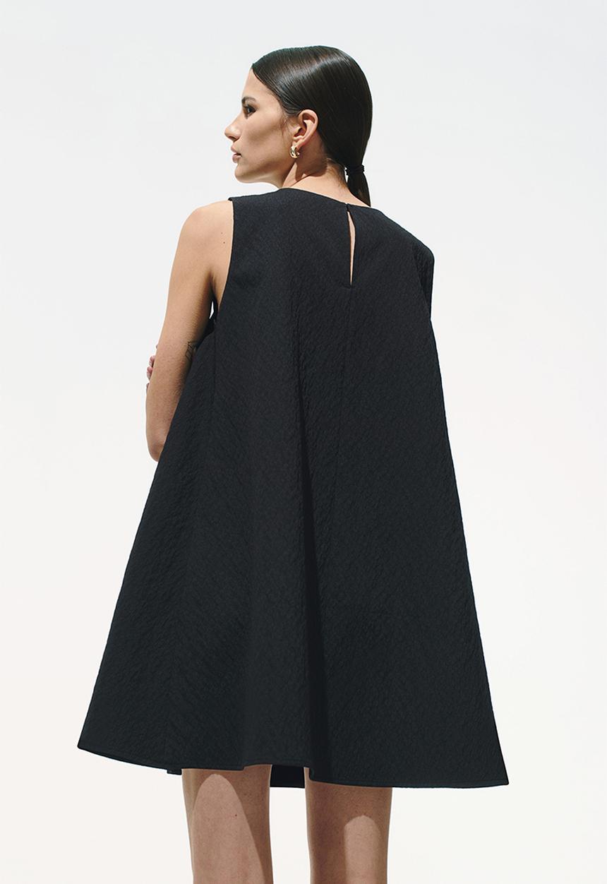 H&M - Jacquard-weave shift dress - black