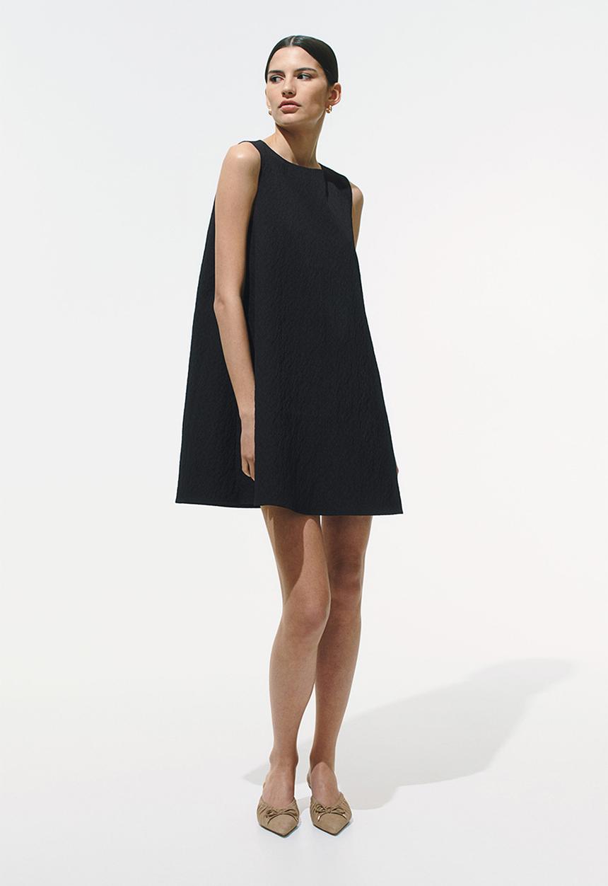 H&M - Jacquard-weave shift dress - black