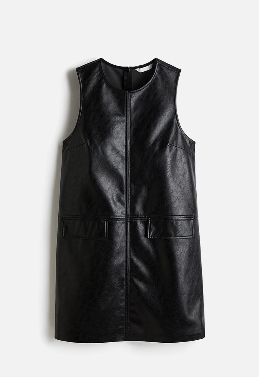 H&M - Coated mini dress - black