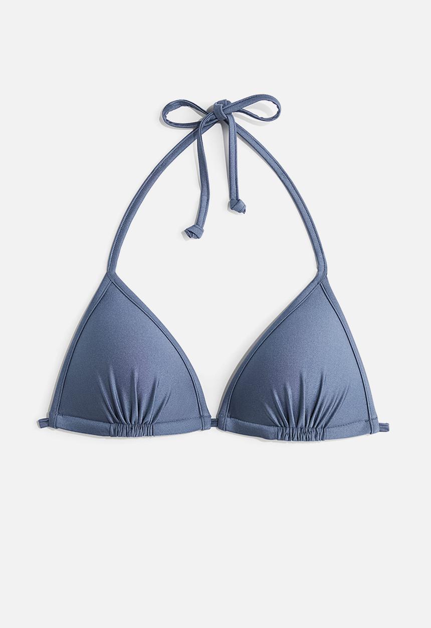 H&M - Push-up triangle bikini top - dusty blue