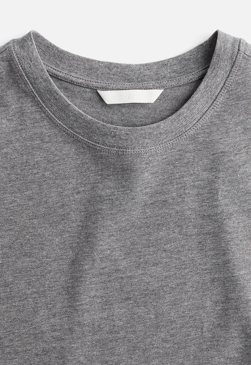 H&M - Oversized cotton t-shirt - grey marl
