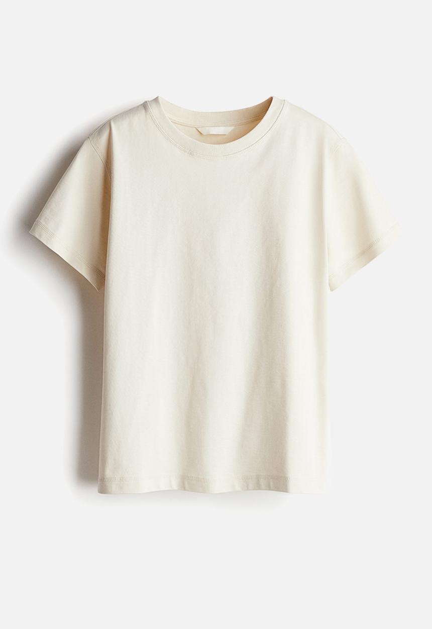 H&M - Oversized cotton t-shirt - light beige