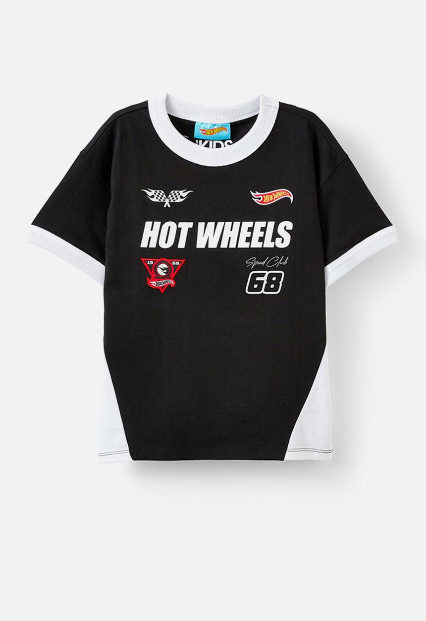 Cotton On - Licensed Drop Shoulder Short Sleeve Tee - Lcn Mat Black/Hot Wheels Track
