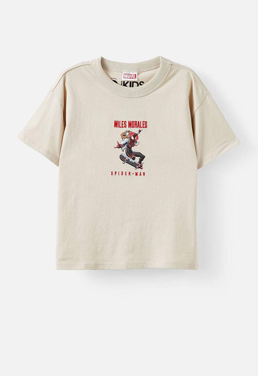 Cotton On - Licensed Drop Shoulder Short Sleeve Tee - Lcn Mar Rainy Day/Spiderman Skate