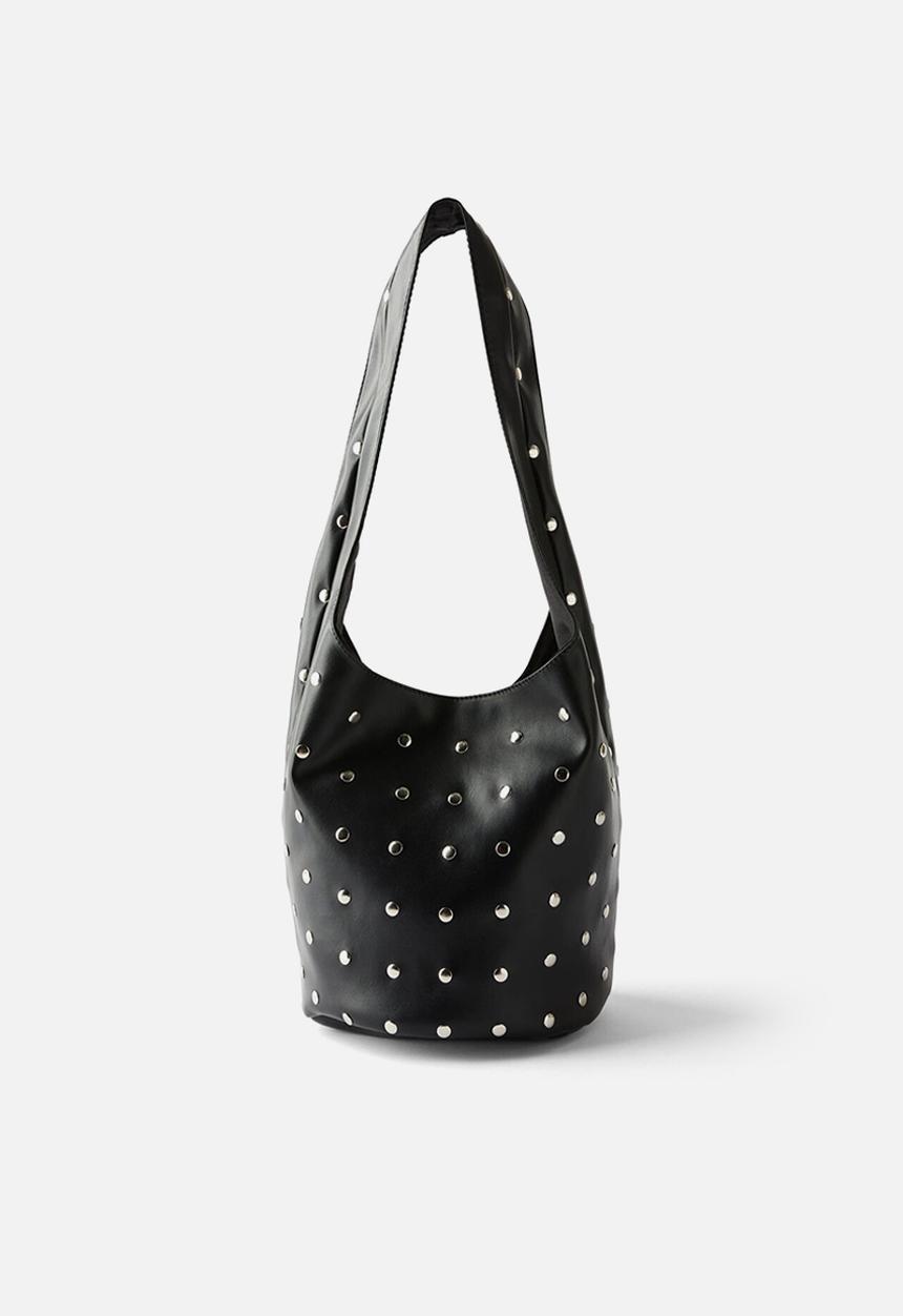Rubi - Lia studded bucket bag- black/studded