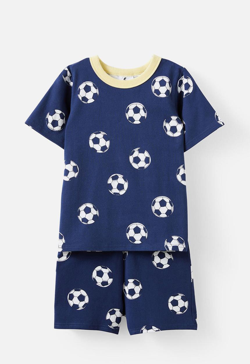 Jordan short sleeve pyjama set - in the navy/soccer ball
