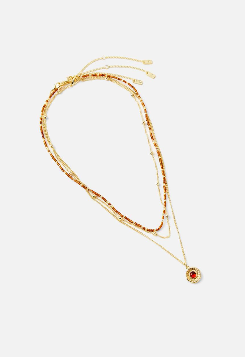 Rubi - 3pk pendant necklace- up satellite gold astro sun