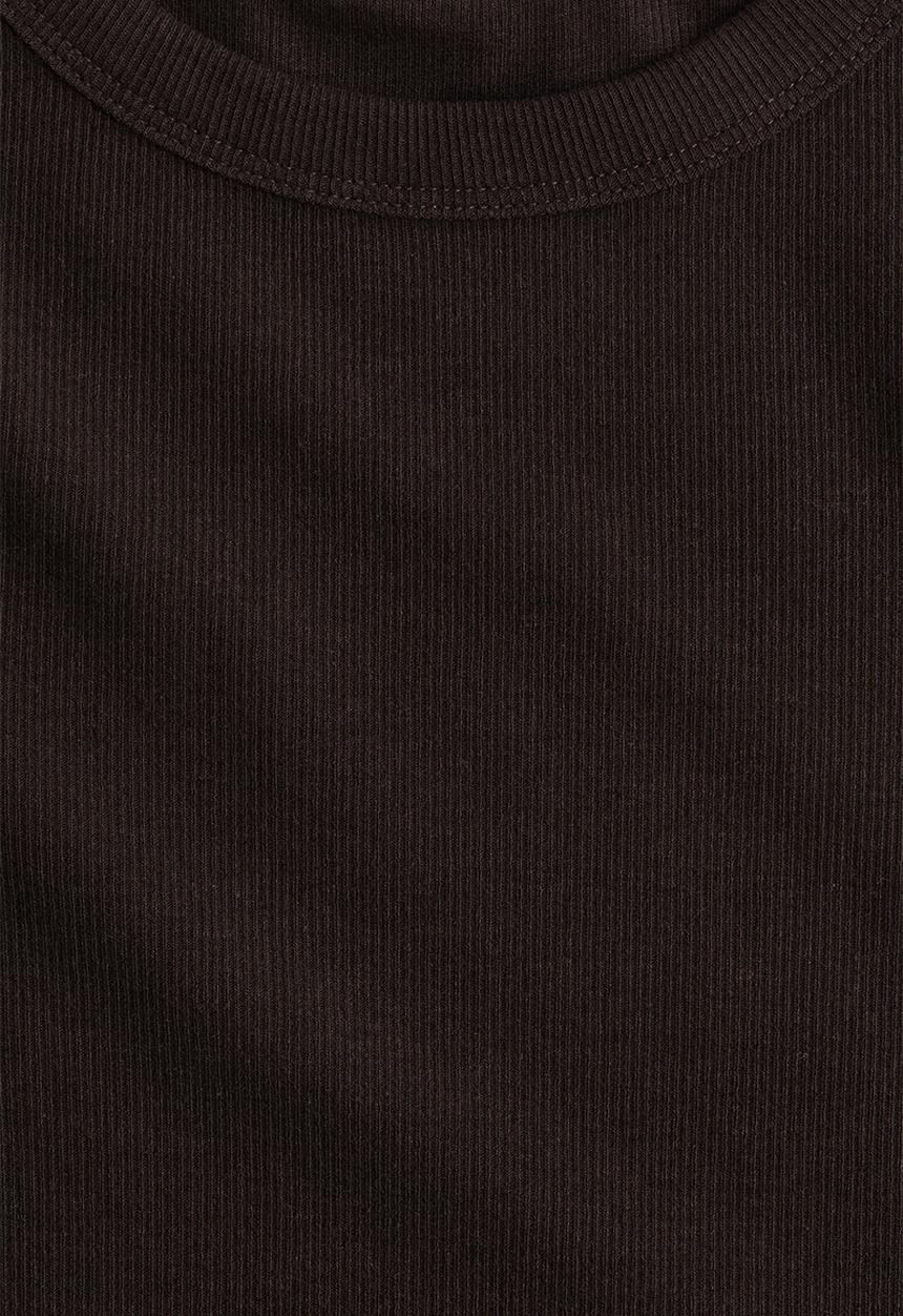 H&M - Ribbed modal-blend t-shirt - dark brown