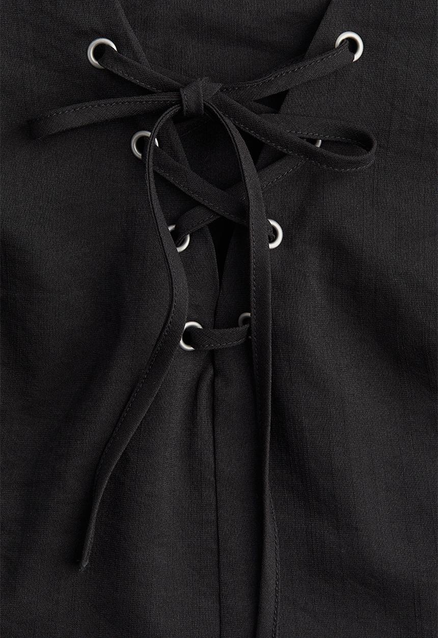H&M - Lacing-detail top - black