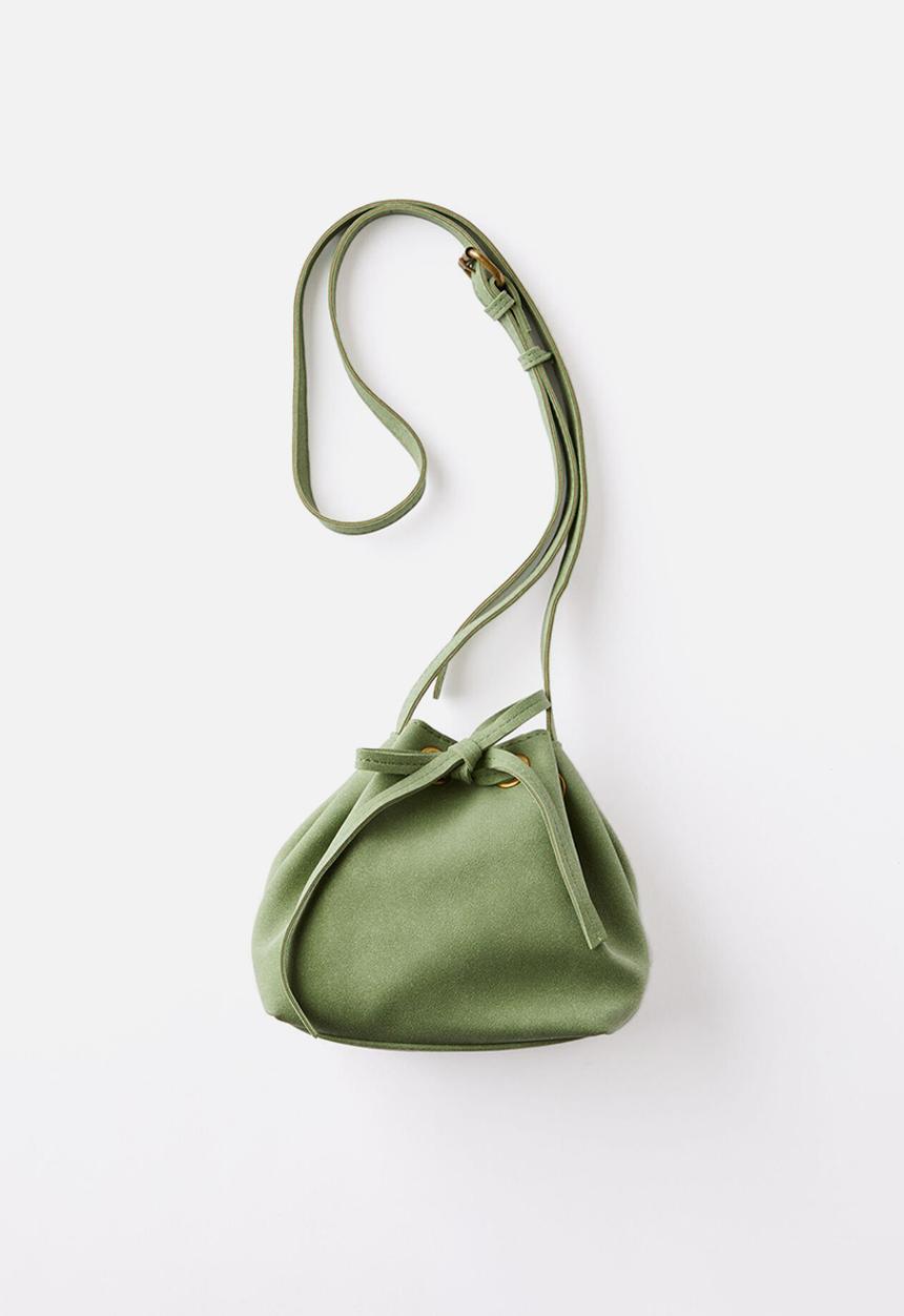 Rubi - Millie mini bucket bag- sage green micro