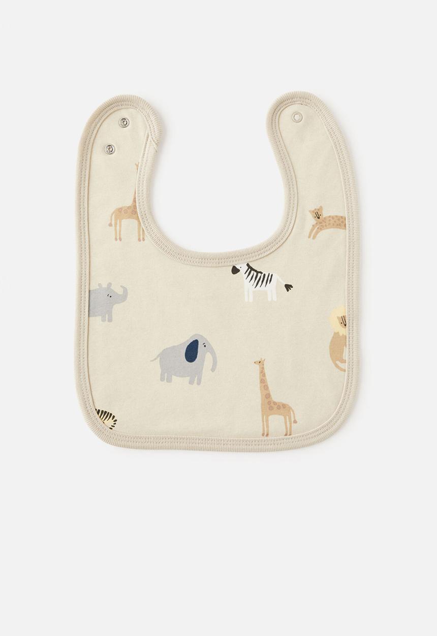 Cotton On - The baby bib - rainy day/safari animals