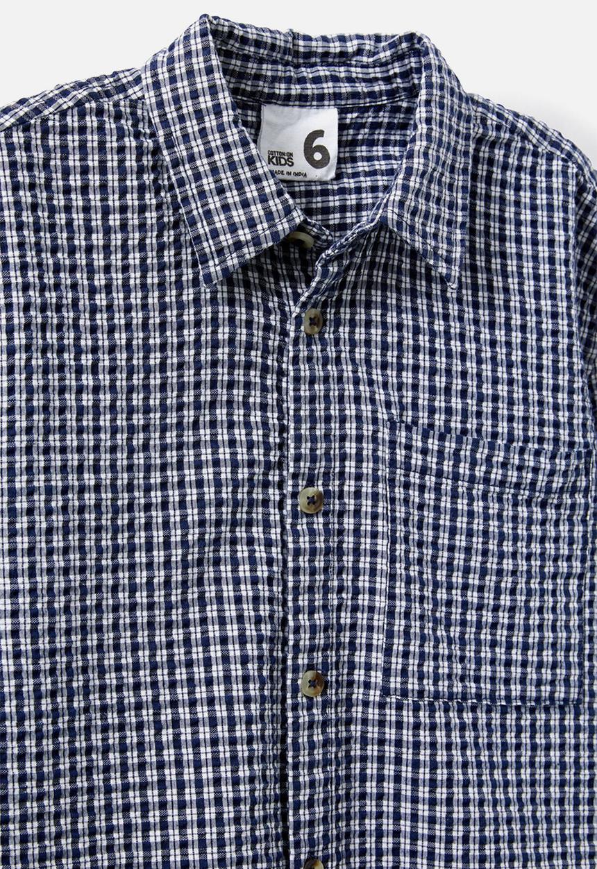 Cotton On - Carter Skate Shirt - Squid Ink/Check