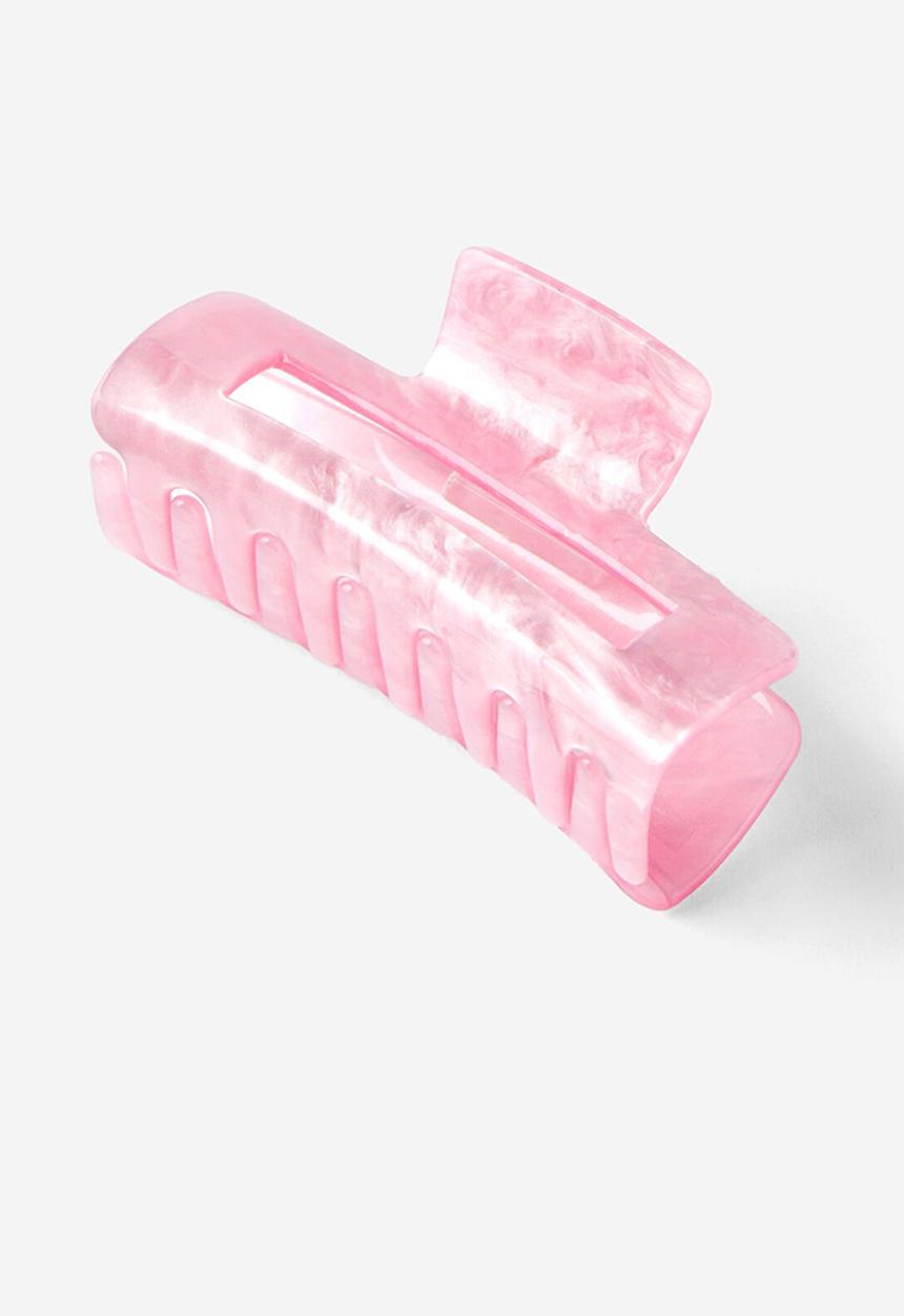 Rubi - Amber hair claw- bright pink marble