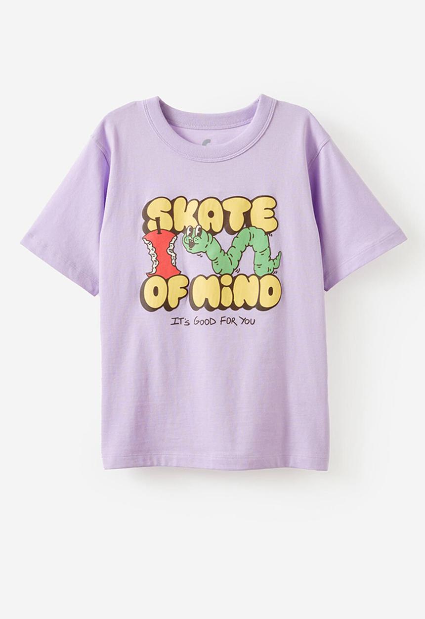 Cotton On - Poppy oversize graphic print tee - vintage lilac/skate of mind