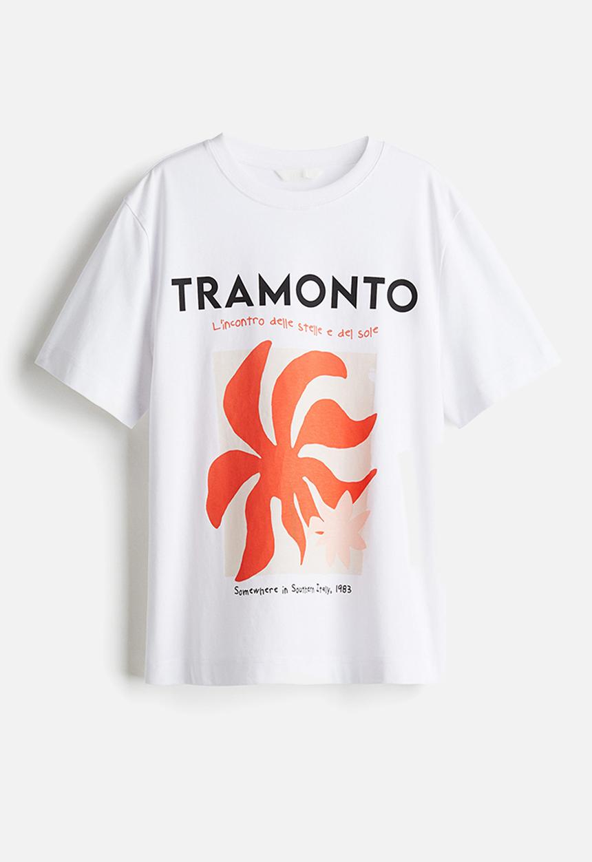 H&M - Printed t-shirt - white tramonto