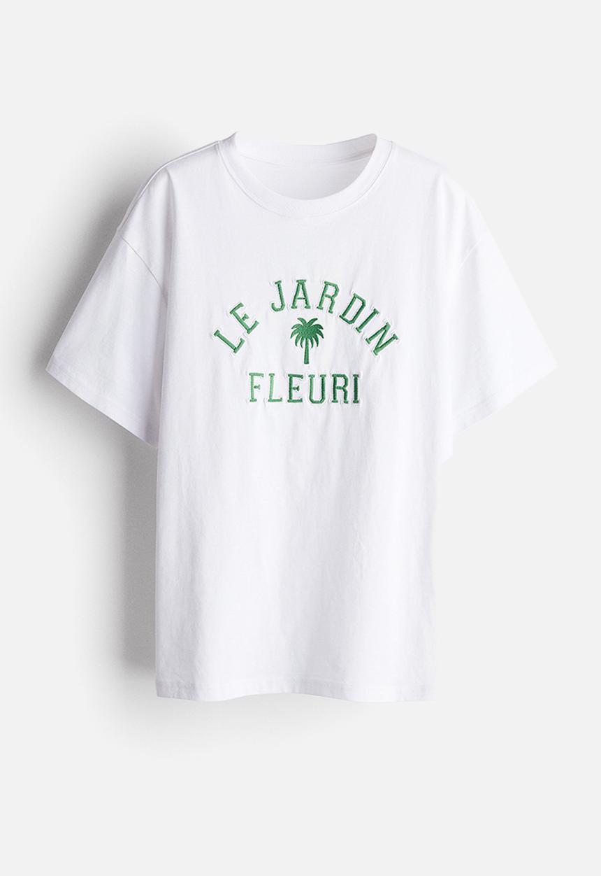 H&M - Oversized t-shirt - white le jardin