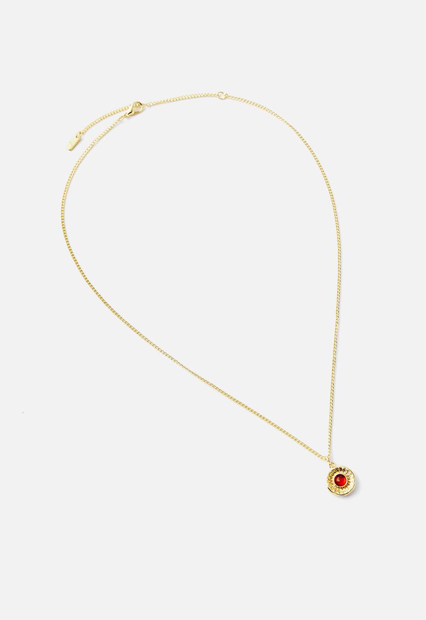 Rubi - Pendant necklace- up gold astro sun multi charm