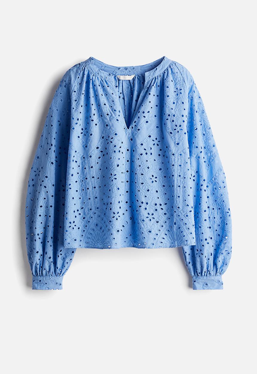H&M - Broderie anglaise blouse - blue