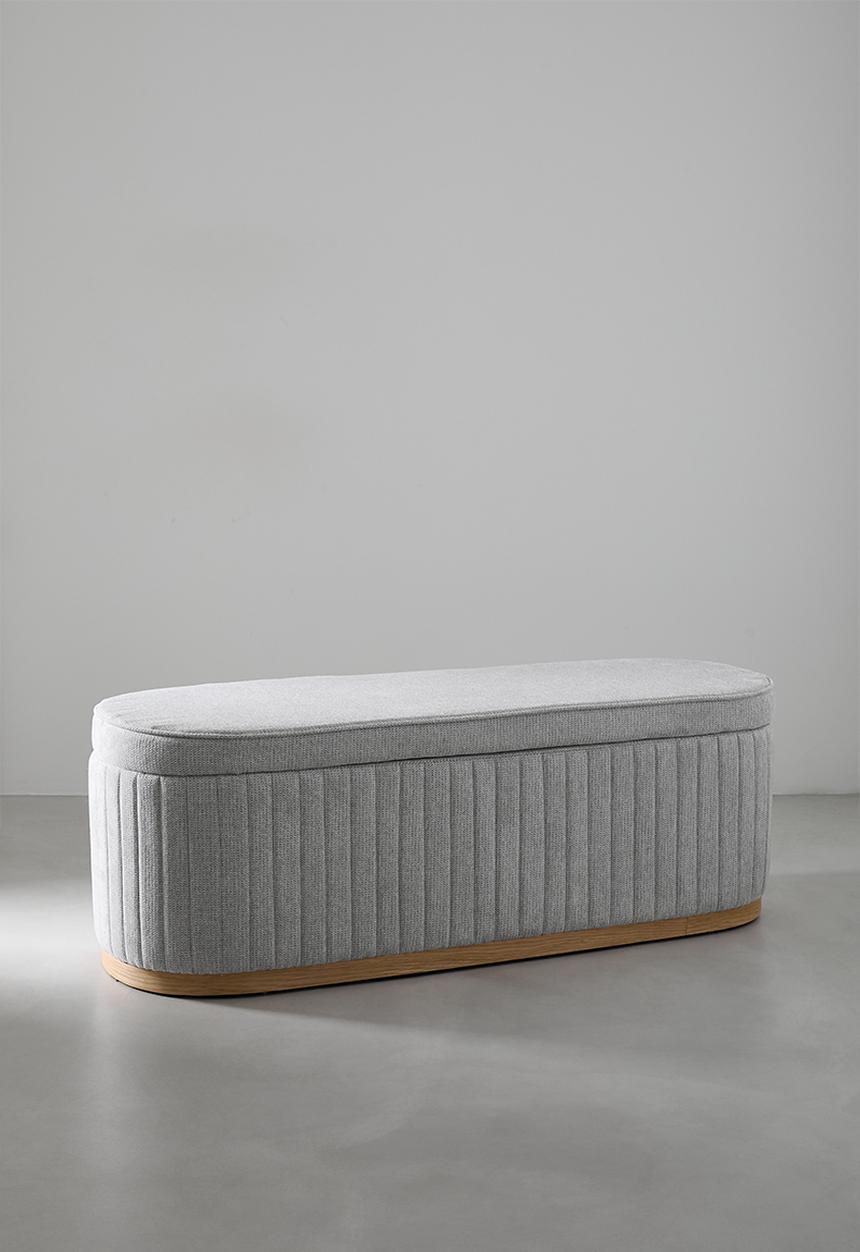 Sixth Floor - Theo Storage Bench Ottoman - Grey
