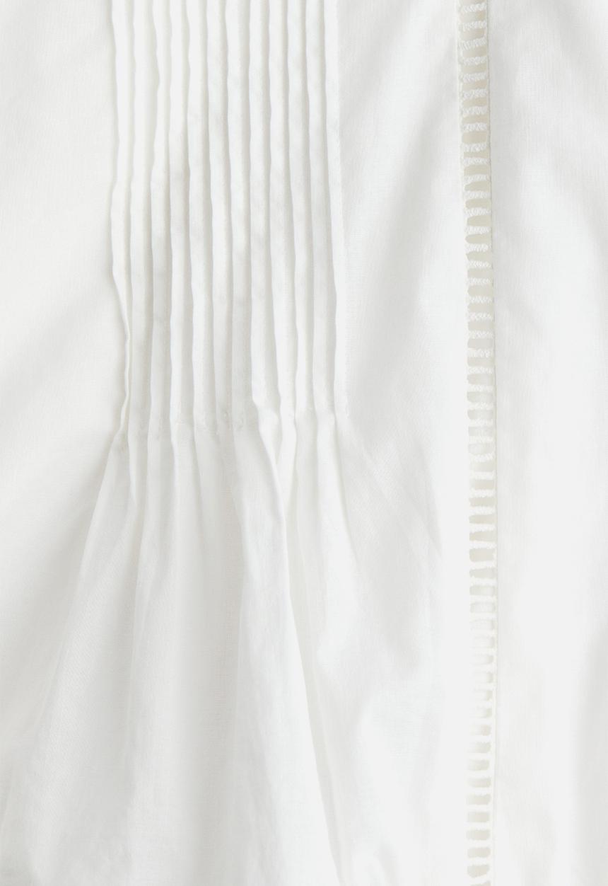 H&M - Lace-inset cotton blouse - cream